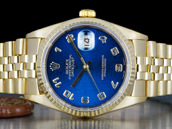 Rolex Datejust 36 Gold Blu Jubilee 16238 Blue Jeans Jubilee Arabic Dial
